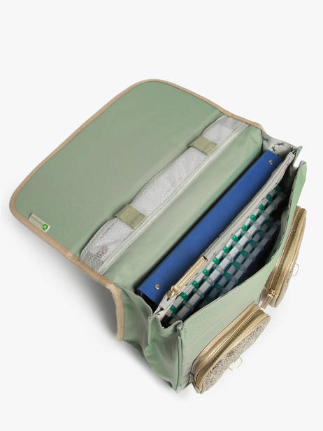 Cartable Enfant 2 Compartiments Cameleon Vert vintage fantasy CA38 vue secondaire 3