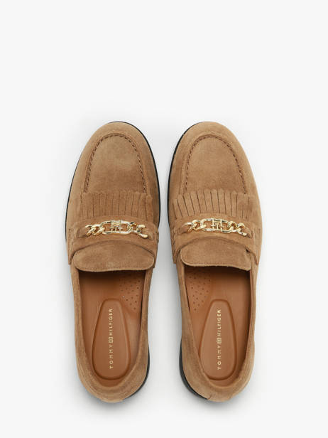 Mocassins En Cuir Tommy hilfiger Beige women 8972RBC vue secondaire 4