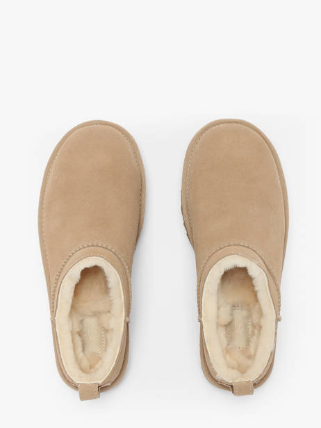 Chaussons En Cuir Ugg Beige women 1173891 vue secondaire 4