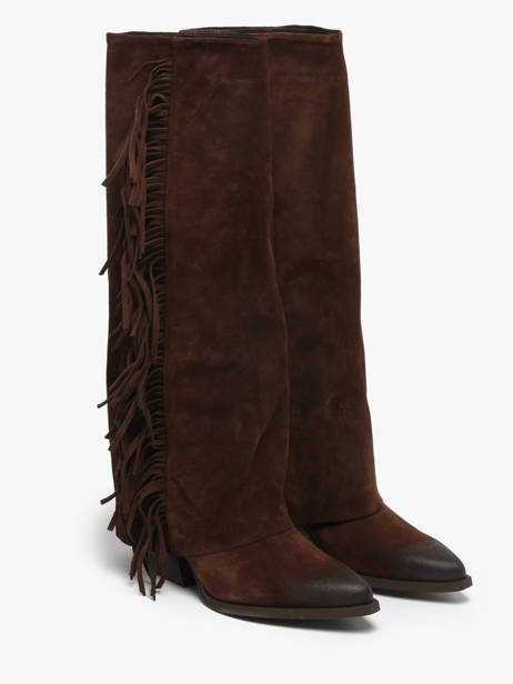 Bottes à Talon En Cuir The icona Marron women TX565 vue secondaire 2