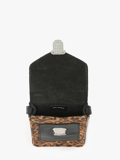 Le Porte-téléphone Léopard Cuir Paul marius Noir leopard TELEPLEO vue secondaire 2
