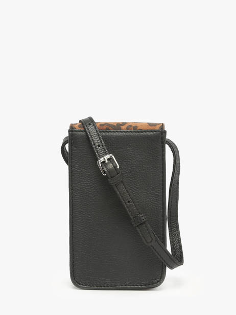 Le Porte-téléphone Léopard Cuir Paul marius Noir leopard TELEPLEO vue secondaire 3