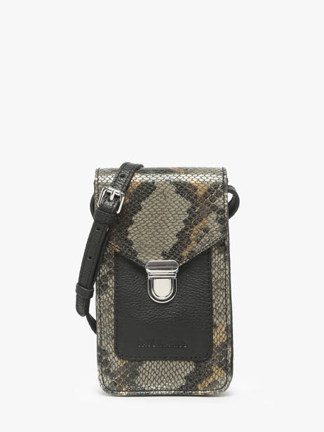 Le Porte-téléphone Python Cuir Paul marius Noir python TELEPPYT