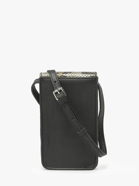 Le Porte-téléphone Python Cuir Paul marius Noir python TELEPPYT vue secondaire 3