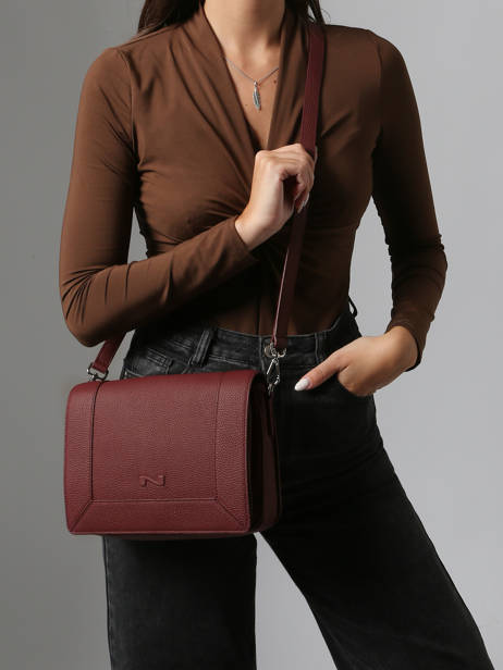 Sac Bandoulière Rotterdam Cuir Nathan baume Violet mondrian 3 vue secondaire 1