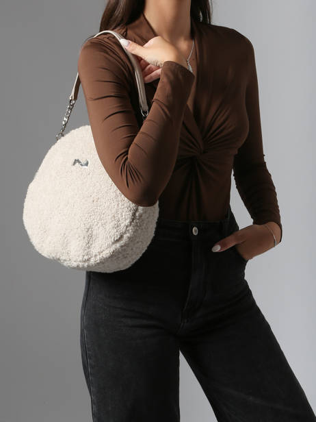 Sac Porté épaule Anna Winter Mouton Et Cuir Nathan baume Beige nathan S vue secondaire 1