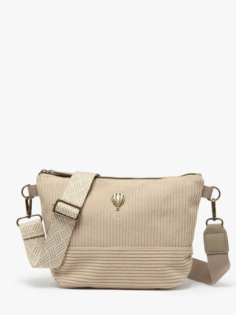 Sac Bandoulière Velours Le voyage en panier Beige velours AHP239