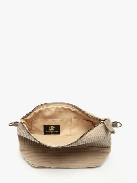 Sac Bandoulière Velours Le voyage en panier Beige velours AHP239 vue secondaire 2