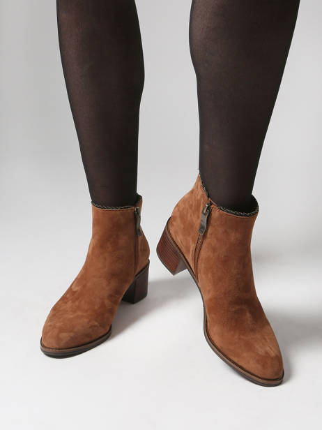 Bottines à Talon Tiglon En Cuir Mam'zelle Marron women CSIUY48 vue secondaire 1