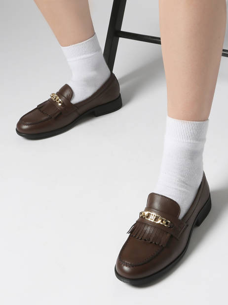 Mocassins En Cuir Tommy hilfiger Marron women 8971GV0 vue secondaire 1