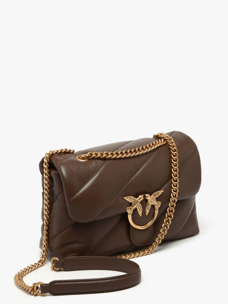 Sac Bandoulière Love Bag Puff Cuir Pinko Marron love bag puff A0F2 vue secondaire 1
