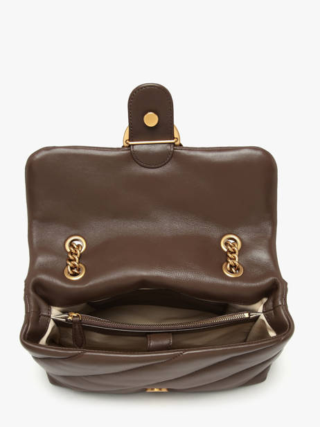 Sac Bandoulière Love Bag Puff Cuir Pinko Marron love bag puff A0F2 vue secondaire 2