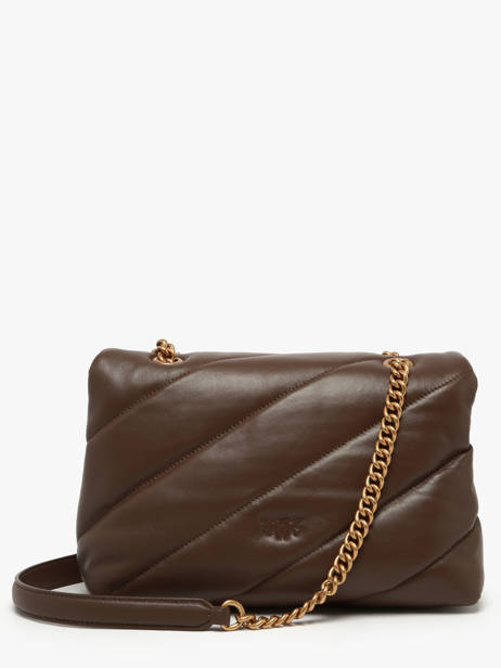 Sac Bandoulière Love Bag Puff Cuir Pinko Marron love bag puff A0F2 vue secondaire 3