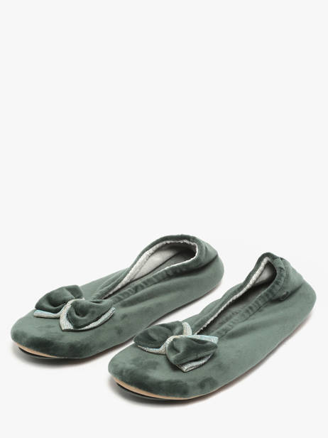 Chaussons Isotoner Vert women 97439 vue secondaire 1