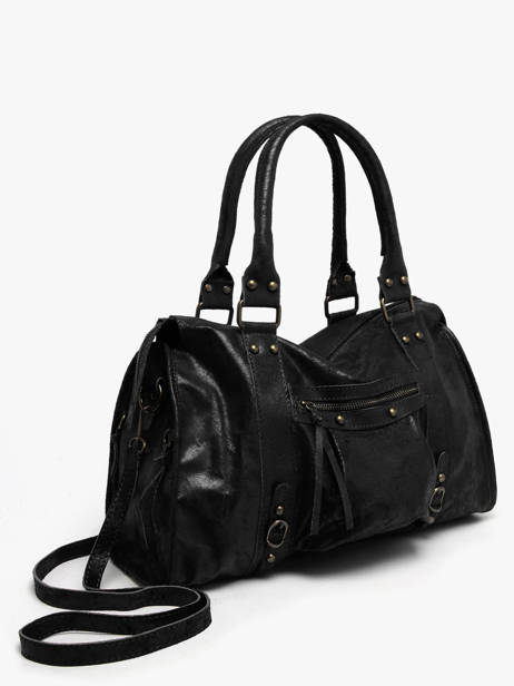 Sac Porté épaule A4 Spazzolato Cuir Milano Noir spazzolato SP24095 vue secondaire 2