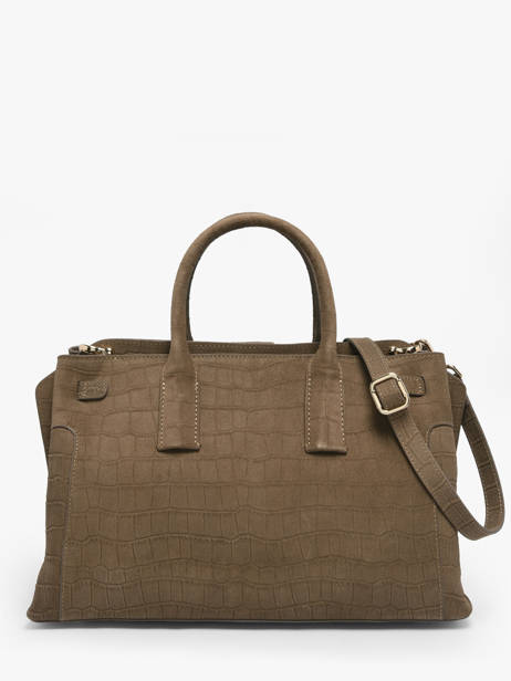 Sac Porté Main M Equestre Croco Cuir Etrier Marron equestre croco EEQC142M vue secondaire 4