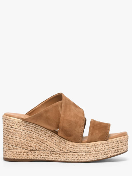 Mules Talon Compensé En Cuir Aliwell Marron women A126189