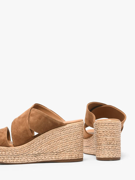 Mules Talon Compensé En Cuir Aliwell Marron women A126189 vue secondaire 2